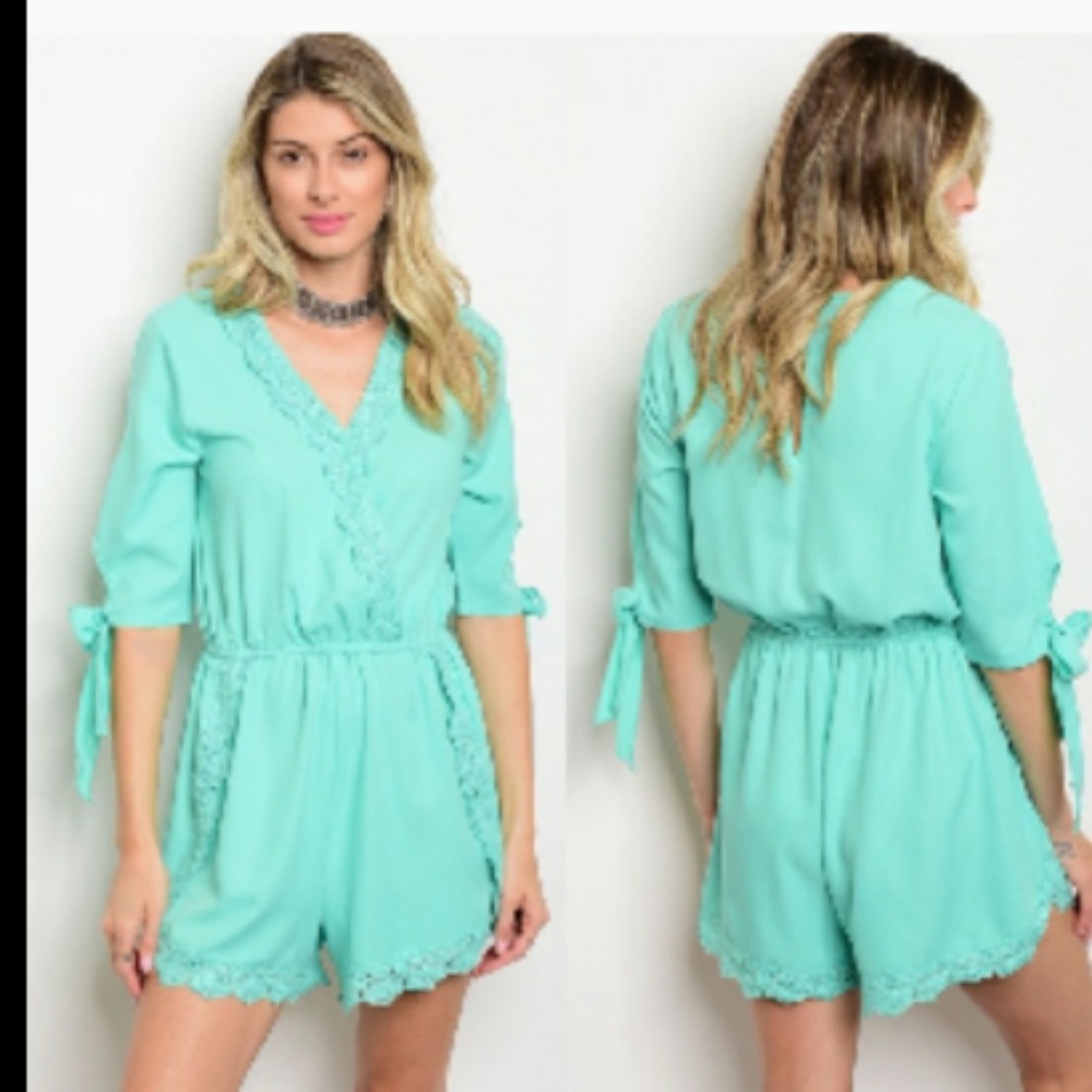 Beautiful Mint Romper Flirty/Spring/Easter